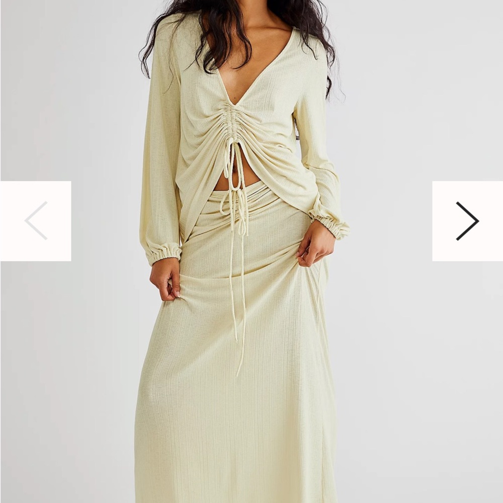 Anthropologie free people crop top and maxi skirt in black